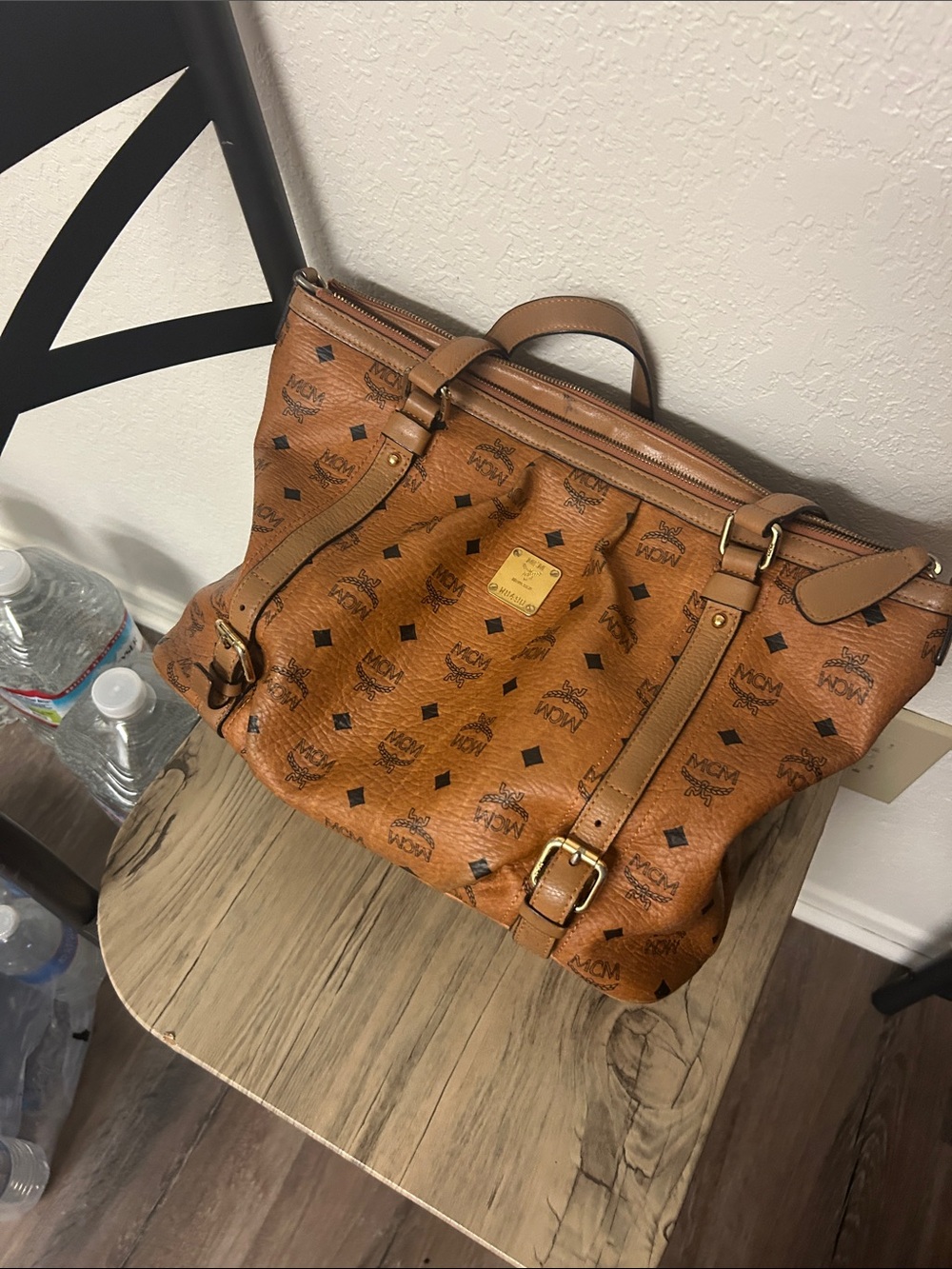 MCM Cognac Visetos Logo Convertible Shoulder Bag - Picture 3 of 10